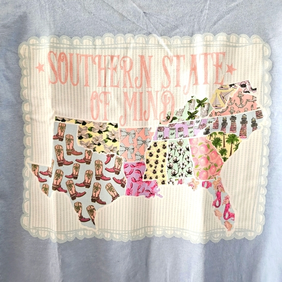 Southern Girl Prep Southern State of Mind long sleeve top size M light blue NWT - Picture 7 of 10